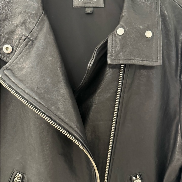 MACKAGE Miela-N Black Supple Lambskin Leather Belted Moto Jacket size Large - Picture 8 of 8
